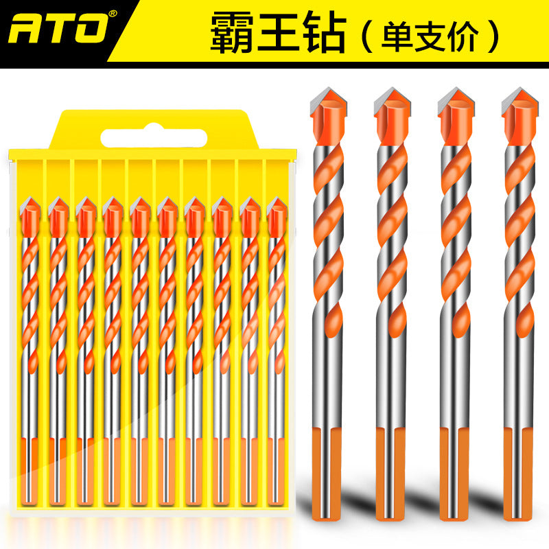 ATO Multifunctional Overlord Drill, Alloy Triangle Overlord Drill Bit, Tile Glass Wall Ceramic Punching Set