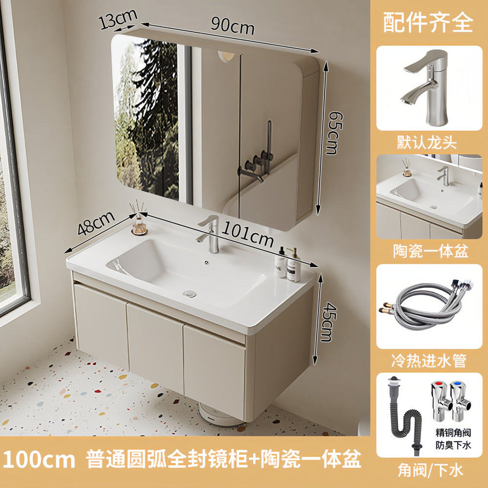 Thickened honeycomb aluminum bathroom cabinet ceramic all-in-one basin bathroom bathroom cabinet wash basin wash basin wash basin combination