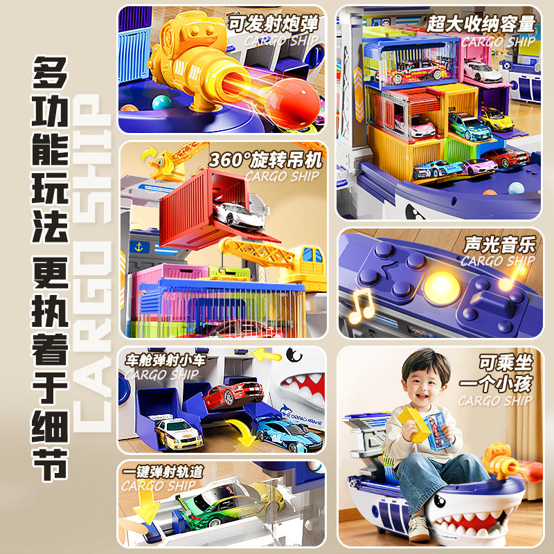 2025 new giant ship container alloy car set - kids' toy, birthday gift for boys, ages 3-6