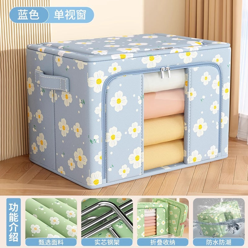 Clothes Storage Box Oxford Cloth Household Wardrobe Clothing Organizing Box Foldable Bag Basket Baina Box Storage Artifact