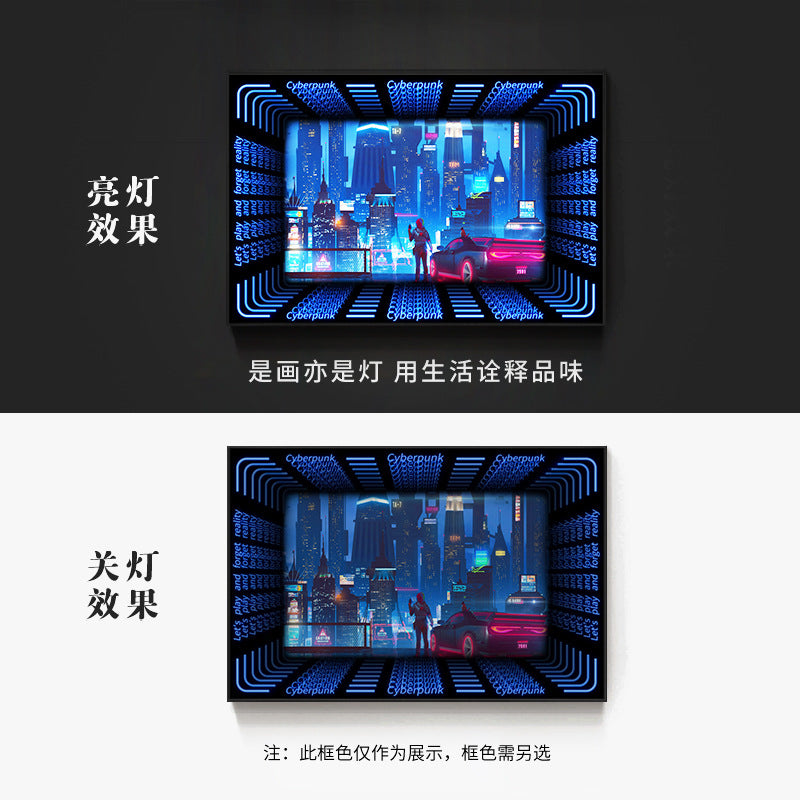 KTV box, private room, luminous hanging paintings, bar, pub, wall decoration painting, e-sports room, cyberpunk style mural