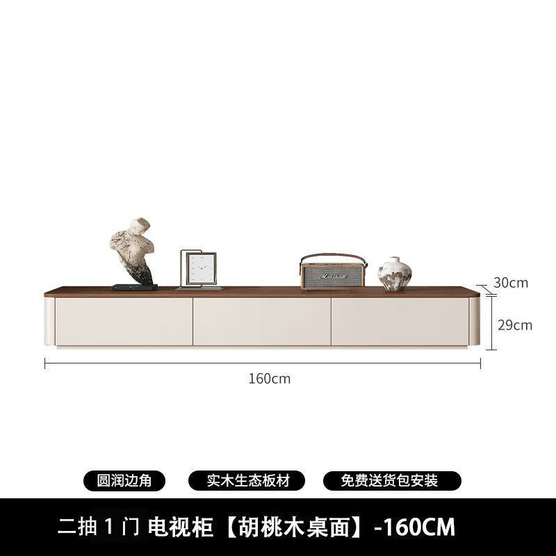 Cream style solid wood tv cabinet living room for home small apartmentaccessible luxuryclassy rounded corner combination cabinet tv cabinet floor