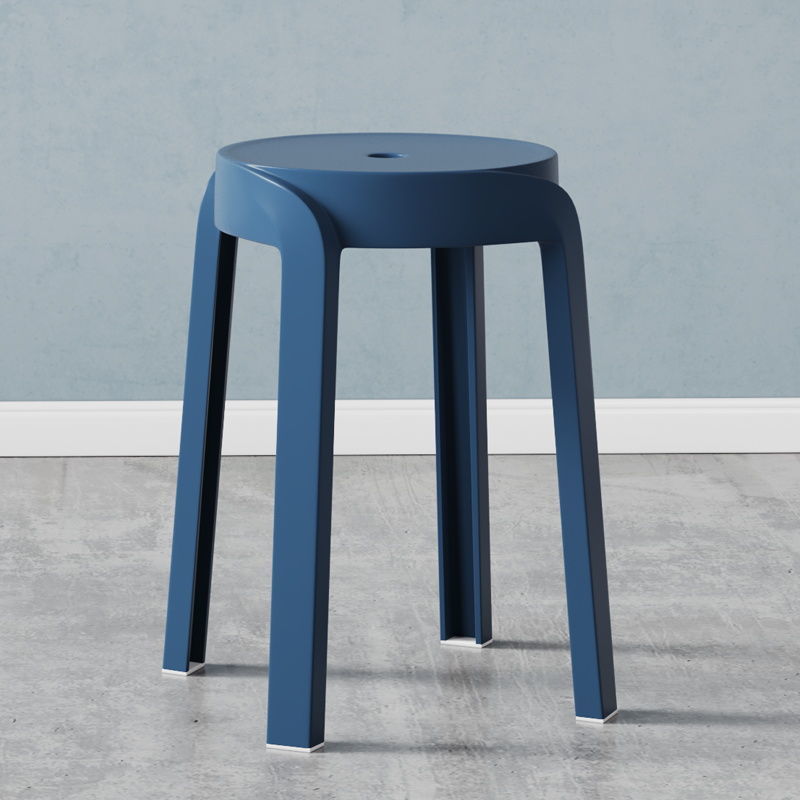 Influencer-approved fashionable plastic stool - thickened, stackable, round stool for home use - nordic dining stool - minimalist creative windmill stool - wholesale