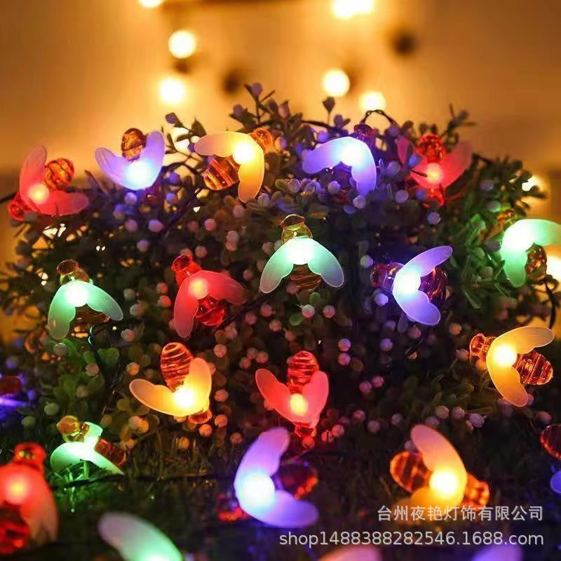 hot sale solar led light string bee flash light outdoor courtyard bedroom garden balcony decorative lights
