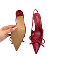Fashionnew arrival back hollow flats women's stiletto pumps pointed toe one-word buckle sandals spring & fall socialite bows
