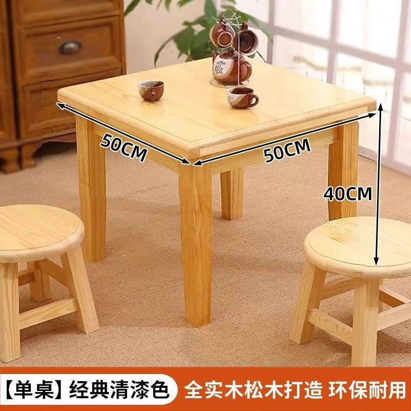 Solid wood small square table for home low table dining square table chinoiserieretro card table chess table wooden table square