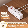Us standard power strip with overload protection, 125v usb charging port - compatible with us and canadian outlets