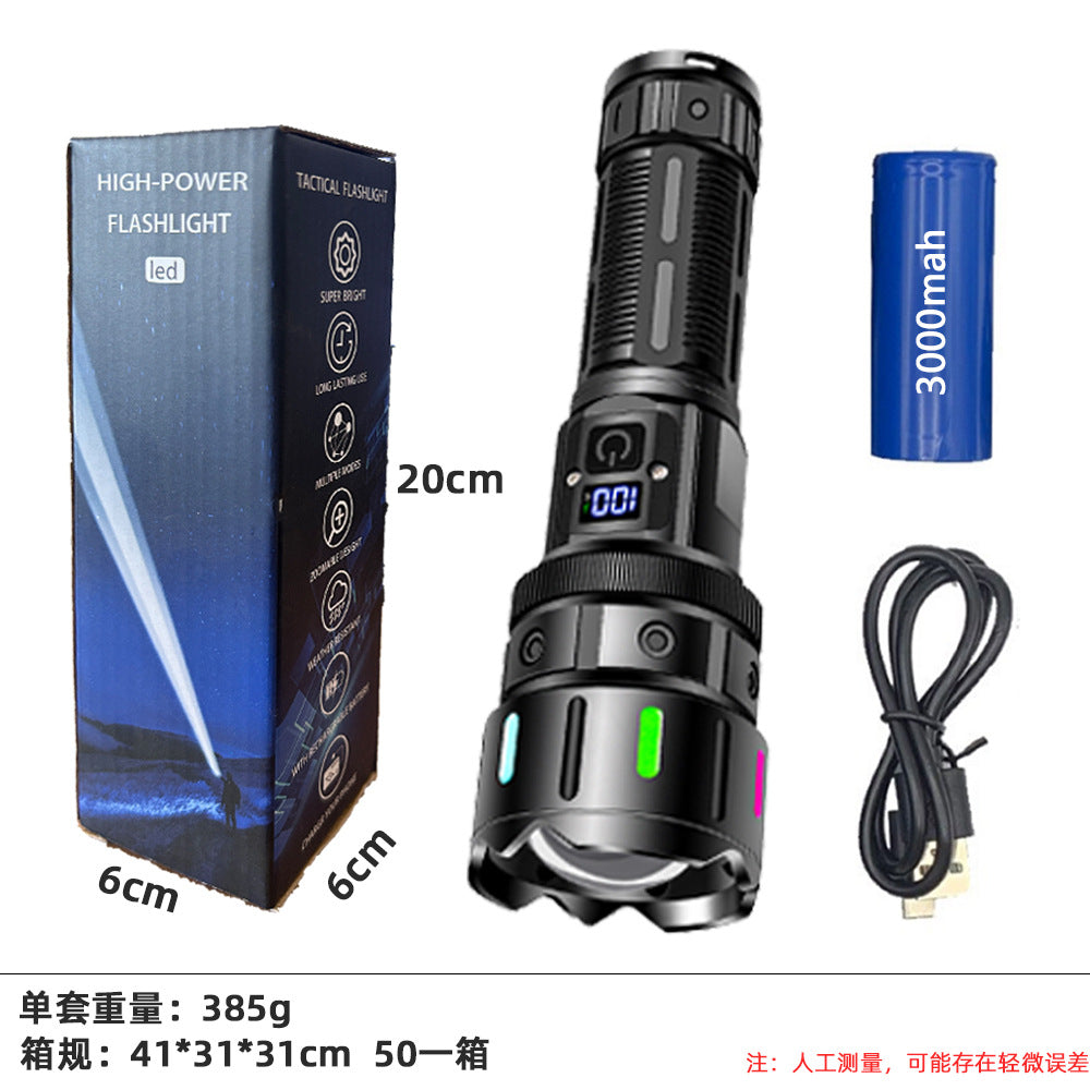 Cross-border new laser gun flashlight outdoor super bright long-distance telescopic portable white laser charging tactical flashlight