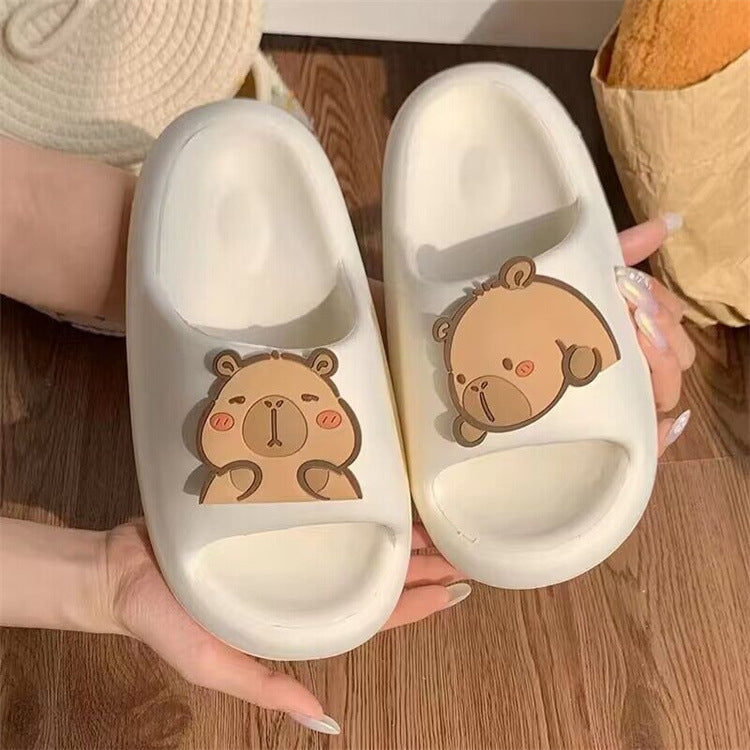 New arrivalcute cartoon slippers eva women's home thick sole shit feeling summeroutwear non-slip sandals women's slippers