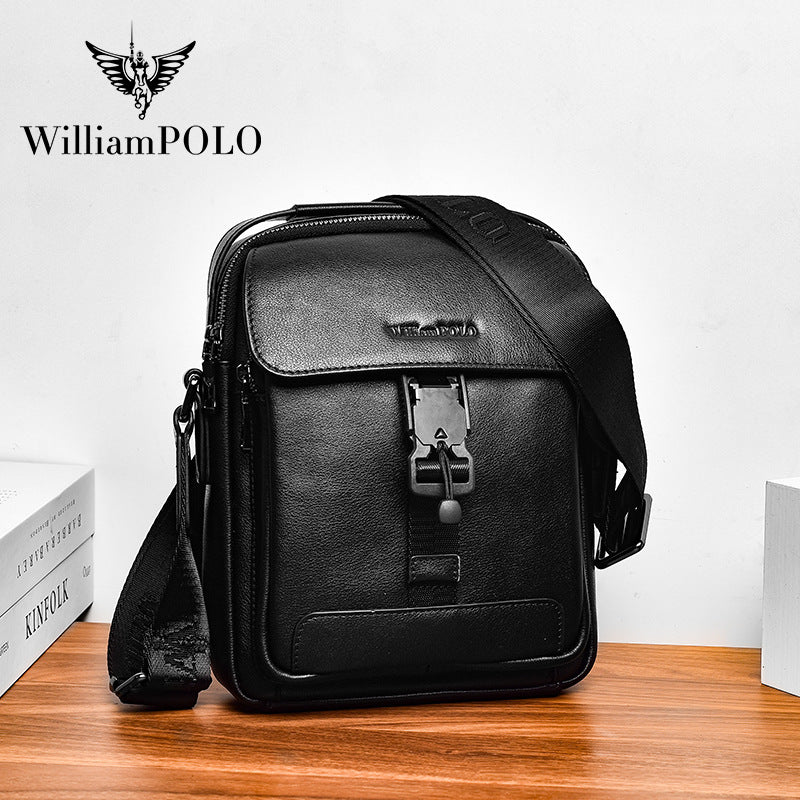Emperor Paul genuine casual men's bag new horizontal messenger bag youth leather shoulder bag fashion small satchel