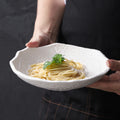 Rock texture minimalist ceramic western dinnerware black and white bowls plates dishes restaurant hotel high-end plating fruit salad bowl