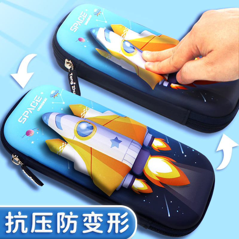 Large capacity 3D three-dimensional stationery box boy space astronaut pencil case high value primary school students multi-functional pencil case