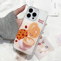 Creative cookie coffee imd phone case for apple 16 pro max - cappuccino iphone 15 protective cover