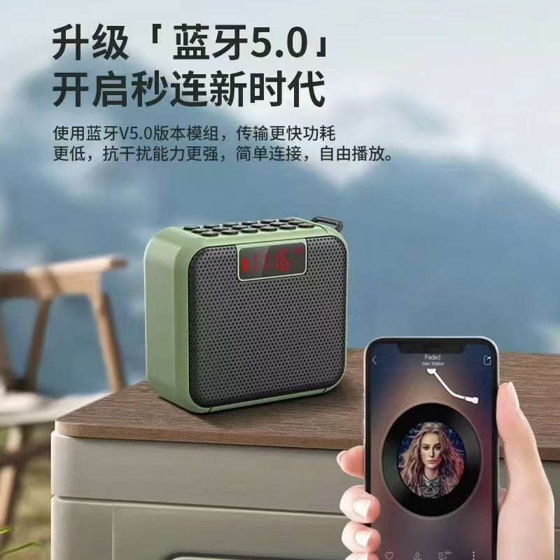 Dx-97 bluetooth speaker: mini, portable, multifunctional radio with recording, card playback, and timer