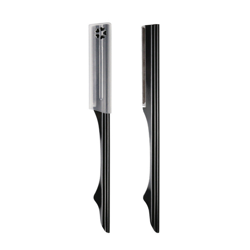 new product metal eyebrow trimmer women's stainless steel straight handle macro protective net special eyebrow trimmer beauty tool