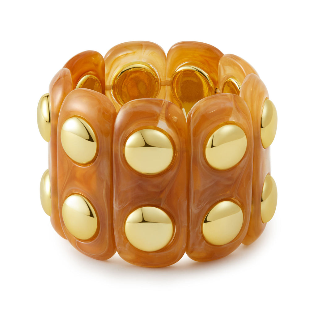 Wholesale resin bracelets: trendy retro ins style, spliced elastic bangles, creative niche designs, colorful gradient jewelry