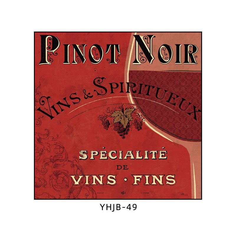 American bar decorative painting retro industrial style creative KTV box red wine glass hanging painting nostalgic wine mural