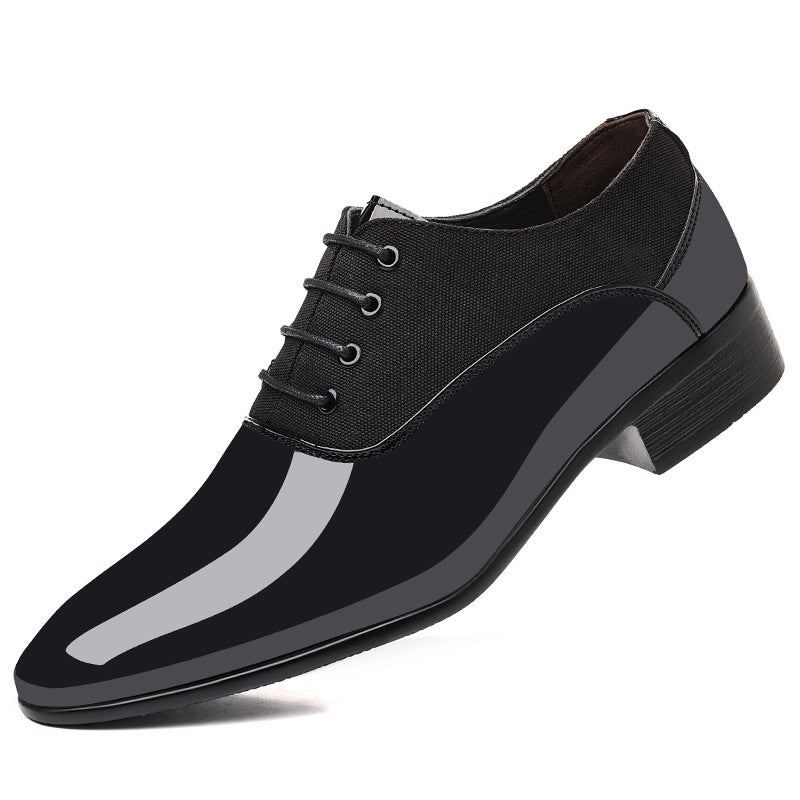 2024 men's new low-top business formal shoes, british style, plus size trendy shoes, fashionable glossy soft sole leather shoes for men