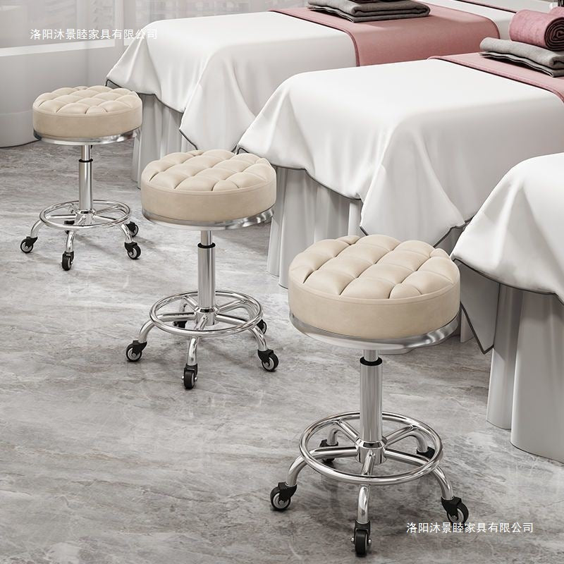 Beauty stool pulley beauty salon large work stool hairdressing shop hairdressing stool manicure adjustable chair for home round stool