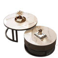 Rock slab coffee table accessible luxury modern casual round small apartment tea table living room for home tea table new arrival normcore marble