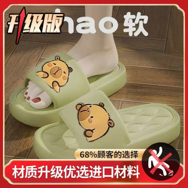 Thick sole slippers women's summer bathroom non-slipplaidcouple shoes home thick sole seaside sandals slippers couple sandals wholesale