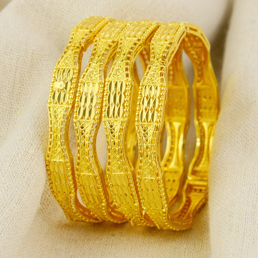 middle eastern women's charm flower bracelet 24k dubai ethiopian san francisco bridal jewelry party