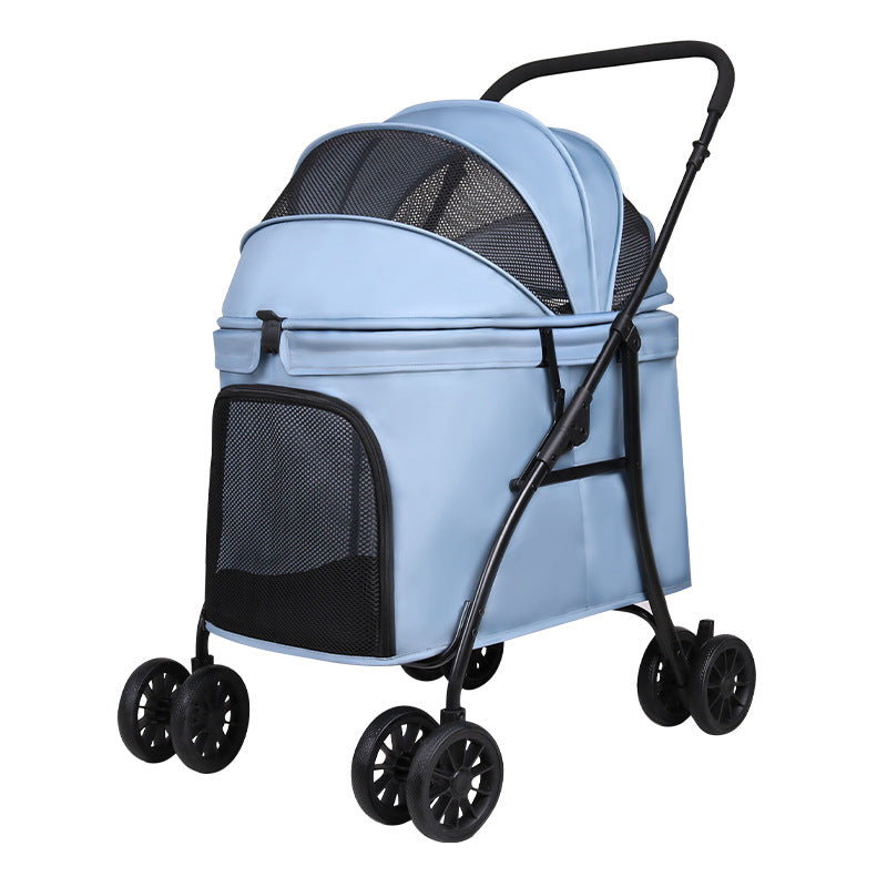 Pet stroller for dogs and cats - lightweight, foldable, breathable pet carrier for small to medium breeds - perfect for outdoor walks and travel