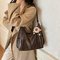 2025 new autumn/winter korean style minimalist commuter tote bag - oil wax leather, large capacity, shoulder bag, crossbody bag, premium backpack