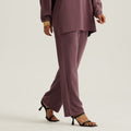 new women's loose fit active pants - elastic waistband, slimming straight leg, everyday running & fitness long pants