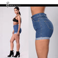 e-commerce   european and american new summer women's denim shorts sexy high-waisted rolled hem hot pants
