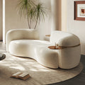 Italian normcore curved sofa designer beauty salon shaped cashew fabric sofa cashmere cream wabi-sabi style