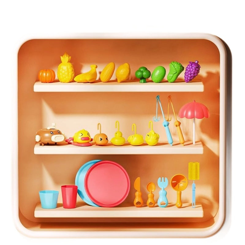 Girls play house sink electric fishing basin kidsartificial fruit and vegetable kitchenware summer water toys