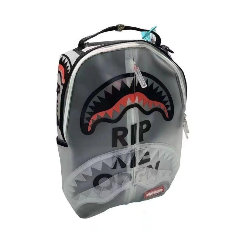Sports Backpack SG Spoof Shark Spice Student Transparent Big Rong Trendy Backpack Leisure Travel School Bag