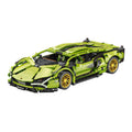 New compatible pull-back car building blocks lamborghini sports car model series green bull small particles children's educational assembly toy wholesale