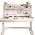 Solid wood desk hand-crank adjustable height children's study table home bedroom elementary school student learning desk pegboard writing desk