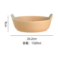Deep bowl with straight mouth and two ears