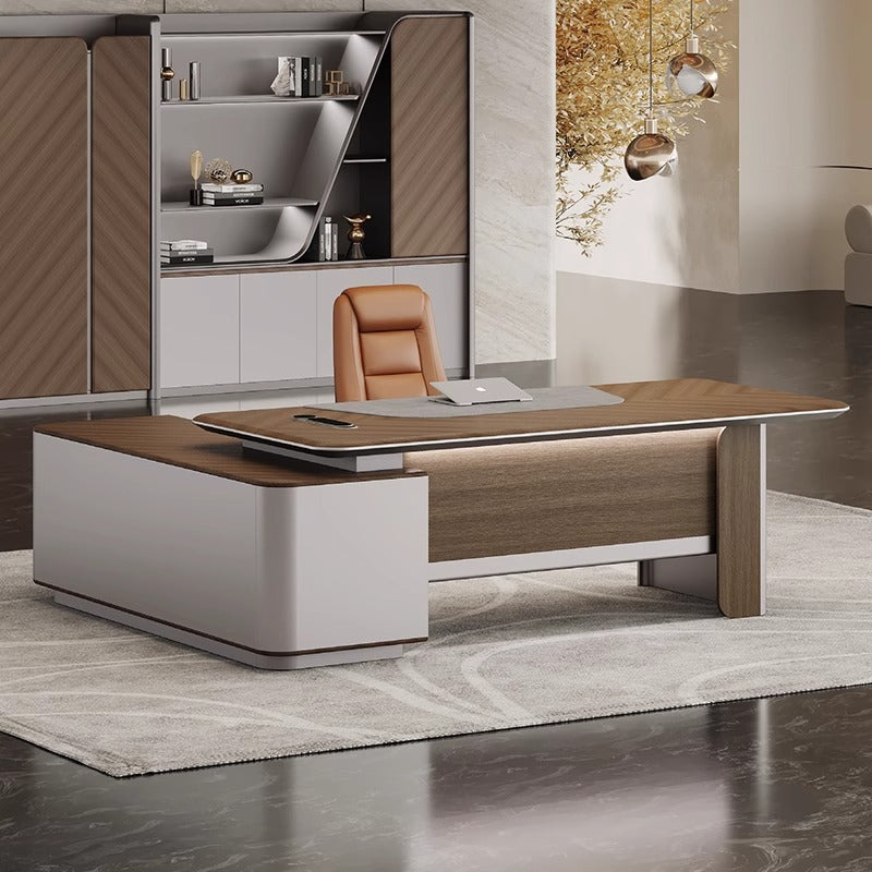 2025 new high-end boss desk, chairperson's office light luxury senior feeling, president's desk, large class desk