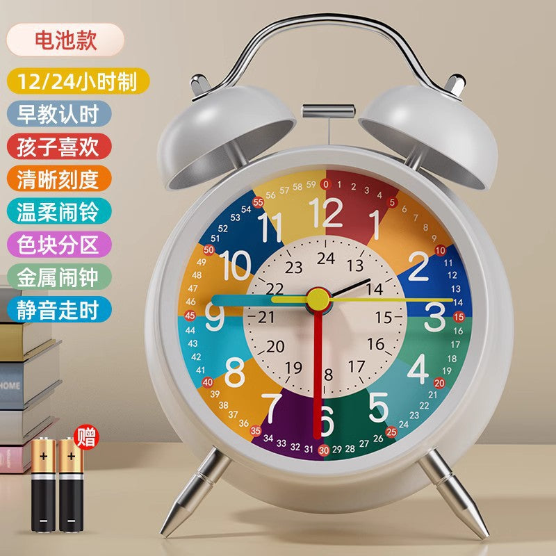 Early education alarm clock - student & kids' alarm - bedroom wake-up essential - creative cartoon alarm clock - rechargeable desktop alarm