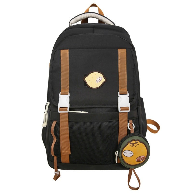 New fruit party large capacity backpack for girls, junior high school students, cute and unique design, laptop backpack