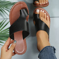 summer new flat bottom versatile casual slides women's thong sandals cross-border plus size comfortable beach shoes wholesale