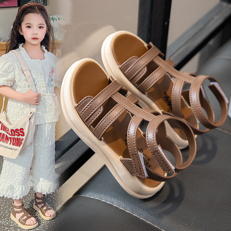 Girls' sandals: new  trendy summer styles for mid-to-large children, soft-soled, non-slip, kids' and toddler beach sandals for boys and girls