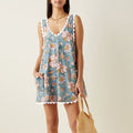 2025 spring/summer new arrivals: european and american style amazon-ready women's fashion floral chiffon tiered mini dress