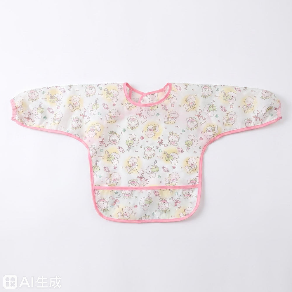 Kidslong sleeveswaterproof smock eating bib infant anti-dirty clothing food supplement apron children's painting waterproof rice pocket