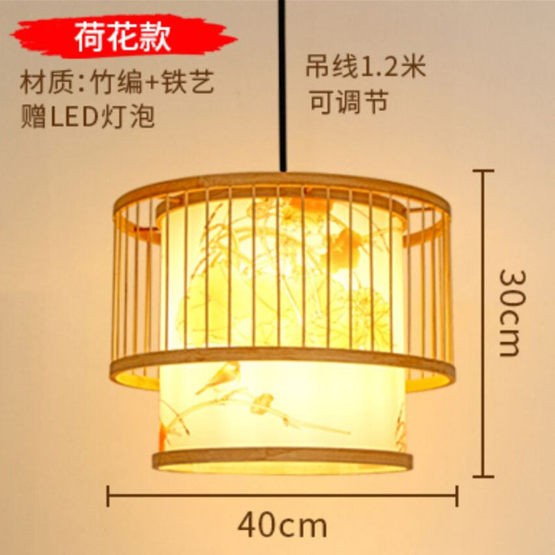 Japanese chandelier restaurant light tatami light new Chinese bamboo lamp zen light tea room light Chinese style bamboo art lighting