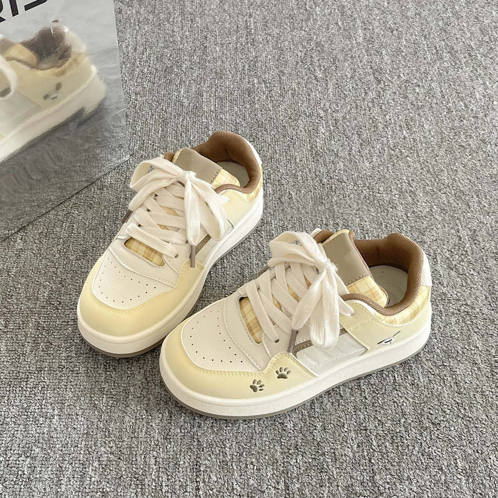 2026 new spring/autumn korean style casual sneakers - factory direct thick-soled white shoes - women's versatile bread shoes for wholesale