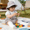 Newborn baby girl summer outfit: pastoral style princess romper - lightweight, two-piece look for outdoor wear