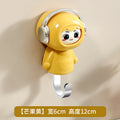 Entryway no-drill strong adhesive retractable hook - cartoon cute & creative figurine, damage-free adhesive hook for door back