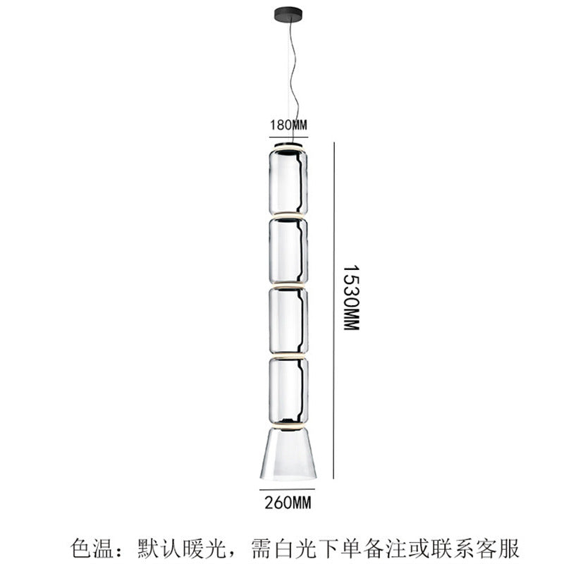 Zhengda home furnishing italian flos import glass height milan led stairwell living room dining room study chandelier