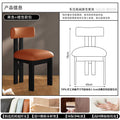 Black frame + dark orange leather cushion fas grade rubber wood