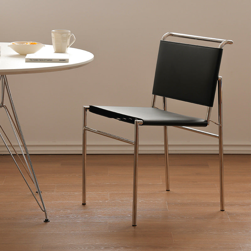 Vintage bauhaus dining chair - nordic designer style, premium home study chair, cafe upholstered backrest chair